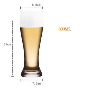 600ml Beer Glasses Solid Glassware Cup Craft Pilsner Cups Mugs Beer Glasses - Ningbo Yuheng Medical Equipment Company Ltd - China