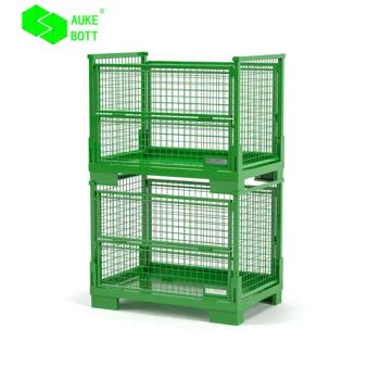 Industrial Grade Coated Steel Foldable Stackable Storage Cages - Tai Cang Auke Storage Equipment Co., Ltd. - China