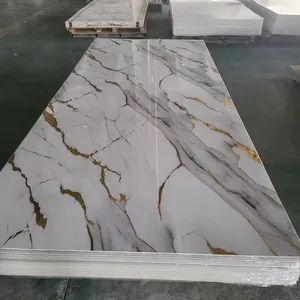 New Design Colorful Waterproof Gold Line UV PVC Marble Sheet Wall Sheet Wall Panel for Interior Decoration - Comaccord (Xiamen) Building Material Co., Ltd. - China