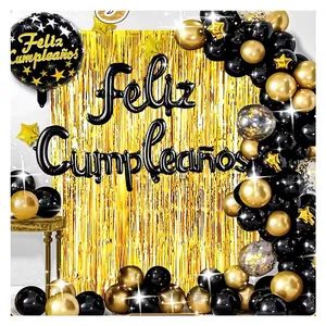 Black Gold Balloons Party Decorations Unisex Western 53x37x42cm MOQ50 1Set/OPPBag - Baoding Likeparty Trading Co., Ltd. - China