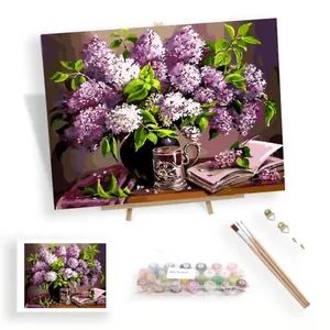 DIY Painting by Numbers Custom Acrylic Painting by Numbers 48 Colors Hydrangea Flower Paint by Numbers Kit - Ningbo Hardwork Art & Craft Co., Ltd. - China