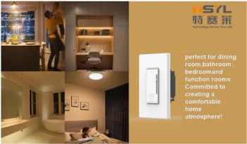 New WiFi Dimmer Switch (Push switch, WiFi, Neutral free, Sigle pole, 3ways, 120V/60Hz, 5VA~400VA, Leading edge, Mixed color LED indictor-DOT, Wires) - Shenzhen Tsyl General Technology Ltd. - China