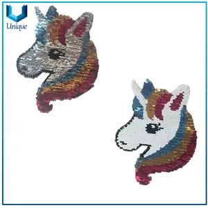 Wholesale New Unicorn Popular Reversible Transfer Sequin Patches, Unicorm Designs Embroidery Patches, Fashion Sequin Labels for Decoration - Dongguan Unique Pins & Gifts Co., Ltd. - China