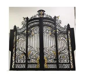 Rust -Resistant Exterior Front Garden Security Double Metal Double Door Design Wrought Iron Steel Gates - Winga Group Co., Limited - China