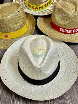 Manufacturer of Straw Hat for Advertising Gift with Customized 4 Colors Logo Ribbon Band by Screen Printed Sombrero de Paja - SAFIMEX JOINT STOCK COMPANY - Vietnam