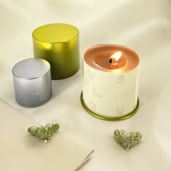 Jyb Custom Metal Wax Gift Sets Gold & White Scented Candle Tin Jars - Dongguan City Jinyuanbao Packing Industrial Co., Ltd. - China