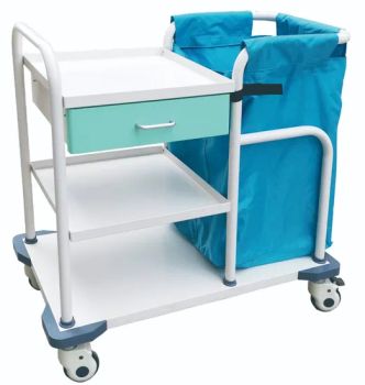 Hospital Stainless Steel Medical Waste Trolleys Cleaning Trolley - Nanjing Poweam Medical Co., Ltd. - China