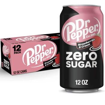 DR PEPPER STRAWBERRIES & CREAM ZERO SUGAR CN, 12OZ/12PKX2 - A&A FOOD DISTRIBUTORS - United States
