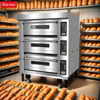 Industrial Oven with 1, 2 or 3 Decks and 2, 4, 6 or 9 Trays. It Is a Deck Oven for Baking Bread, Cookies, Pizzas and Baguettes - Guangzhou JIM-MATE Machinery Facilites Co., Ltd. - China