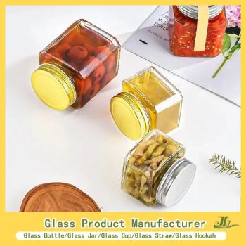 500/1000ml Sealed Glass Storage Jars Glass Hexagon Honey Food Jam Jelly Jar Container - Qingdao Jianhai International Trade Co., Ltd. - China