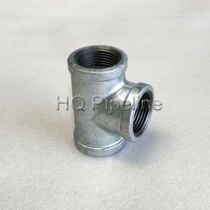 Hot Galvanized Banded Tee Malleable Iron Pipe Fittings (1/8"- 6") - Qingdao HQ Import & Export Co., Ltd. - China