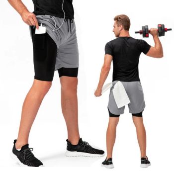 Men's Double Layer Golf Shorts with Drawstring 2 in 1 Workout Gym Running Shorts Summer Athletic Training Short Pants with Pockets Twill Chino - Dongguan Tianchen Garment Technology Co., Ltd. - China
