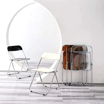 Luxury Stainless Steel Metal Leg Living Room Dining Clear Acrylic Folding Chairs - Zhejiang Blooming Home Products Co., Ltd. - China