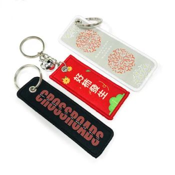 Custom Anime Fabric Woven Embroidery Patches Keychain Jet Tag Keychain - Zhongshan Xiaolan Lianxin Gifts & Arts Factory - China