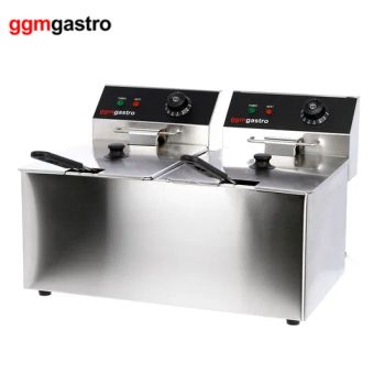 Stainless Steel Electric Deep Fryers 2 Tank 2 Basket Commercial Potato Chip Commercial Deep Fryer - GGMGASTRO (QINGDAO) INTERNATIONAL CO., LTD. - China