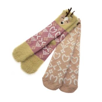 Fashionable Novelty 2PP Reindeer Heart Cosy Ankle Crew Short Soft Sock - Wuxi Taste Textile Co., Ltd. - China