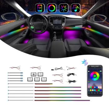 Free Sample Car Ambient Light 10 in 1 LED Car Interior Ambient Light Acrylic Fiber Optic RGB Car Interior Optical Acrylic Strip - Huizhou Chengye Trade Co., Ltd - China