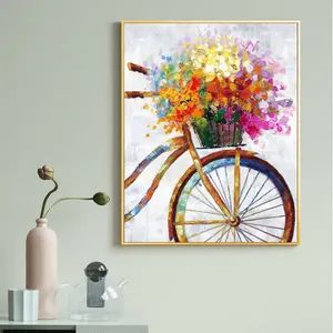 DIY Painting by Numbers Scenery Bicycle Flower Basket Oil Painting by Numbers Art Canvas Set - Ningbo Hardwork Art & Craft Co., Ltd. - China
