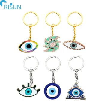 Customized Metal Enamel Eye of Evil Keychains Keyrings Custom Eye Evil Eye of Evil Keychain Keychains Keyrings - Shenzhen Risun Trading Co., Ltd. - China