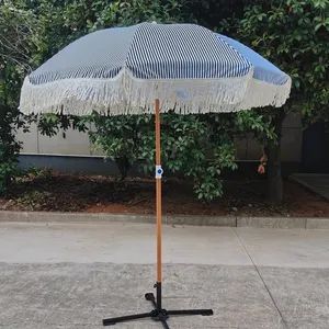 High-Quality Blue Striped Outdoor Sun Protection Beach Umbrella - Shaoxing Unique Umbrella Co., Ltd. - China