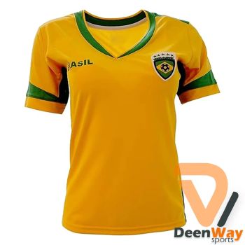 Brazil Women's Soccer Jersey Design_option Any Design As Per Requirement Shipping_methods Worldwide (dhl/fedex/ups/dpd) Material Cotton / Polyester Or Customers’s - DeenWay Sports - Pakistan