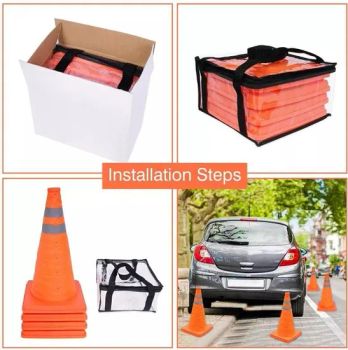 Reflective Collapsible Traffic Cones for Sale Origin China Trademark Etonda HS Code 3926909090 Production Capacity - Etonda Technology Co., Ltd. - China