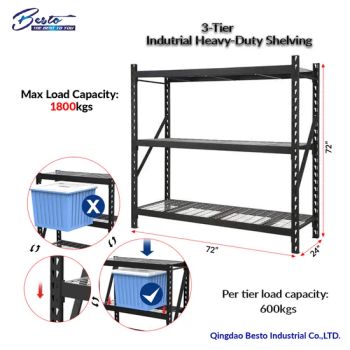 Runda Heavy Duty Supermarket Metallic Shelves /Store Display Racks /Gondola Shelving OEM - QINGDAO BESTO METAL PRODUCTS CO., LTD. - China