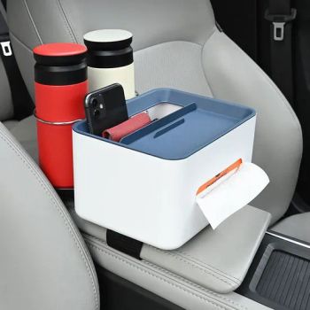 Car Mounted Tissue Box Double Cup Holders Tissue Box Car Armrest Box - Hiking Industry Co., Limited - China