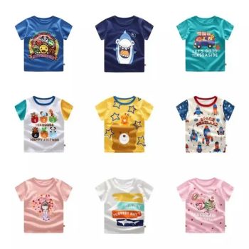 Summer Children's Short Sleeve T-Shirts Cartoon Animals Printed Cotton T Shirt Baby Boys Girls Tee Tops Kids Clothing - Fushun Nxcaps Clothing Company Limited - China