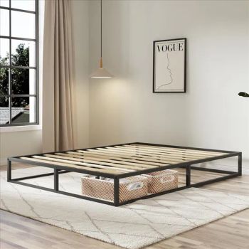 Customizable Easy-Assemble King Metal Bed Frame with Wooden Slats for Furnishings - Suzhou Xinyue Furniture Accessories Co., Ltd. - China