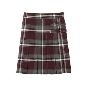 Custom Checkered Fabric School Uniforms Girls Plaid Jumper Dress Skirt - Foshan Sovel Wei Uniforms Co., Ltd - China