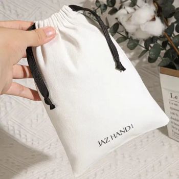 Eco-Friendly White Cotton Canvas Fabric Cosmetic Gift Packaging Bag Custom Printed Logo Soild Cotton Candle Makeup Dust Pouch - Qingdao Chenghaoda Science and Technology Co., Ltd. - China