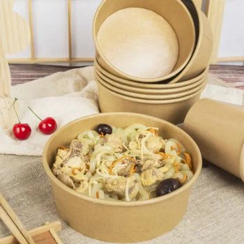 Kraft Paper Bowl Disposable Kraft Paper Bowls Fruit Paper Soup Bowl Lunch Takeaway Containers - SHOUGUANG SUNRISE INDUSTRY CO., LTD. - China