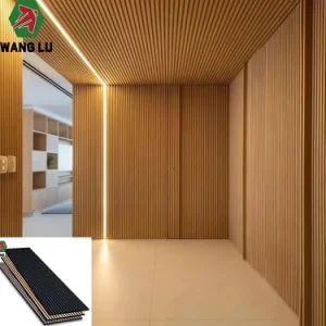 Europe Wooden Acoustic Panel Aku Panel for Wall and Ceiling Edge Square Origin China Eco-Friendly P2 Trademark WANGLU Certification - Shandong Wanglu New Material Co., Ltd - China