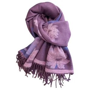 Winter High Quality Lotus Pattern Shawl Core Spun Yarn Shawl MOQ 50PCS Season Winter Gender Women's Model NO. Lotus Style Yarn - Hangzhou Zhiyi Garments Co., Ltd - China