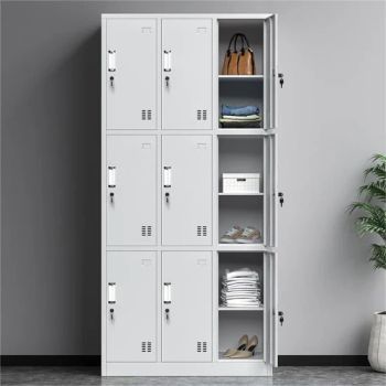 Customized Gym Swimming Pool Metal Locker 9 Door Workshop Staff Clothing Storage School Steel Lockers for Changing Room - ZhengZhou RAXIDA Technology Co.,Ltd. - China
