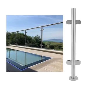 CE Special Stairs Glass Railing Hardware Handrail Post Steel Stair Balustrade Staircase - Ningbo Unikim Metal Products Co., Limited - China