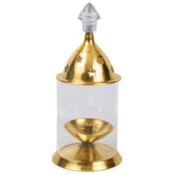 Brass Akhand Diya, For Home Usage Home Size 6x13 Cm Weight 105g, 215g Color Golden, golden Occasion Pooja, pooja Material Brass, - Spillbox Innovation LLP - India