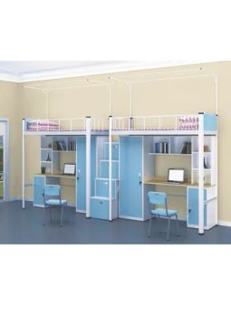 School Furniture Dormitory Use Bunk Bed with Desk Table Bookshelf and Ladders - Luoyang Mas Younger Export and Import Company (Ltd.) - China