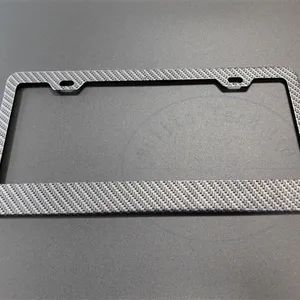 Tough Black 2 Holes Stable Auto Front Carbon Fiber License Plate Frames - Hangzhou Qianxi Crafts Co., Ltd. - China