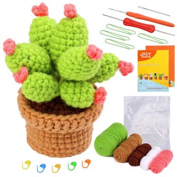Handmade Creative DIY Crochet Kit with Cute Animal Shaped Cotton Acrylic Yarn Bag Sewing Weaving Toys Featuring Succulent Plants - Ningbo Hardwork Art & Craft Co., Ltd. - China