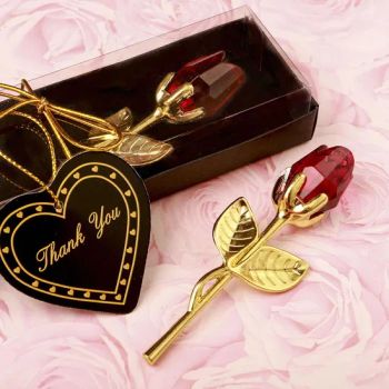 Romantic Wedding Gifts Multicolor Crystal Rose Favors with Colorful Box Party Favors Baby Shower Souvenir Ornaments - Changzhou Sitan Imp. and Exp. Co., Ltd. - China