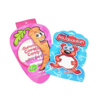 Custom Cartoon Shaped Design Edible Packaging Bags for Candy Plastic Bags Food Snacks Laminated Flat Pouches Glossy Finished Mylar Bag - Hebei Xiongan Plante Material Co., Ltd - China