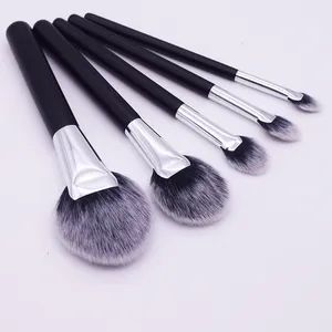 Kuulee Black Custom Fan Makeup Brush Kit Make up Brushes Set Beauty Cosmetic Makeup Tool High Quality Copper Eye Face Make up Tool - Shenzhen Kuulee Makeup Products Co., Ltd - China