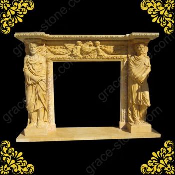 Hand Carved Natural Stone Fireplace Mantel - Quyang Grace Stone Industry Co., Ltd. - China