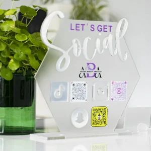 Ezd Custom Qr Code Social Media Payment Sign Table Plaque Acrylic Billboard - Shenyang Ezd Sign Co., Ltd - China