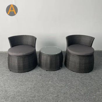 All Weather Resistant Colorful Cushions Balcony Dining Set for Visual Pop Terrace Outdoor Restaurant Rattan Wicker Furniture - Foshan Artsun Furniture Co., Ltd. - China