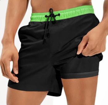Mens Swim Shorts Trunks with Compression Liner 2 in 1 Board Shorts Quick Dry - Fuzhou Wangxing Network Technology Co., Ltd. - China