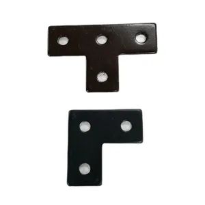 4 Hole Black Powder Coated Tee Plate Flat Fitting for Strut Channel - Suzhou Metal (BIM) Technology Co.,Ltd - China