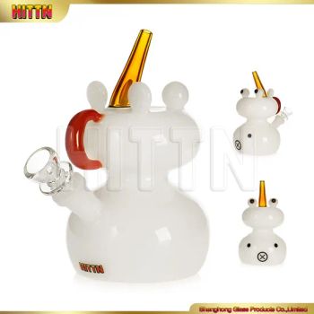 Direct Manufactory Unicorn Design 6.5 Inches with Golden Hittn Logo with 14mm Bowl Glass Smoking Water Pipes - Hejian City Shenghong Glass Products Co., Ltd. - China